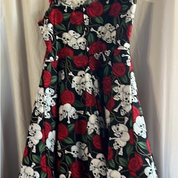 Poison Candy skull&rose cotton dress L - Picture 9 of 12